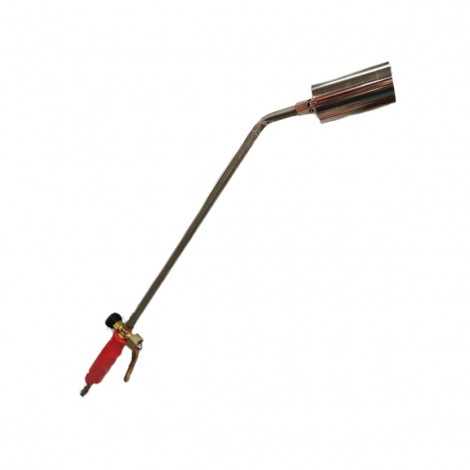 Arzator pentru parlit cu robinet si clapeta, pe gaz, aluminiu, rosu