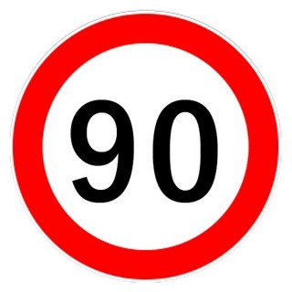 Autocolant sticker "Limita Viteza", reflectorizant, 90 km/h