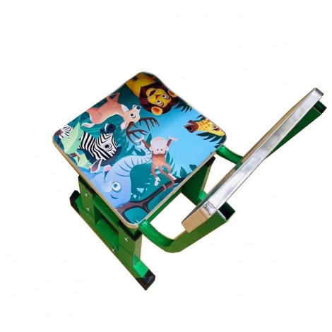 Birou cu scaun copii, colantat, reglabil, cadru metalic, model Jungla B9 RESIGILAT
