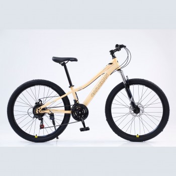 Bicicleta Caraiman XJL 24-26, cadru otel, frane pe disc, 21 viteze shimano, crem