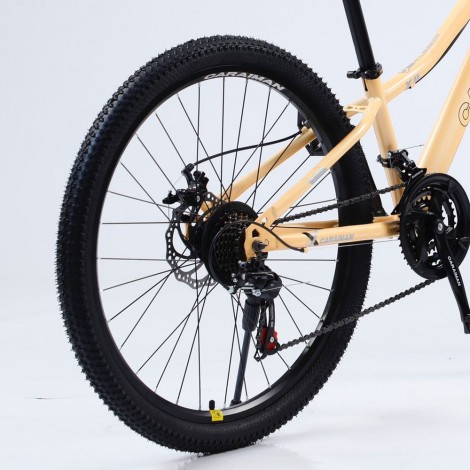 Bicicleta Caraiman XJL 24-26, cadru otel, frane pe disc, 21 viteze shimano, crem