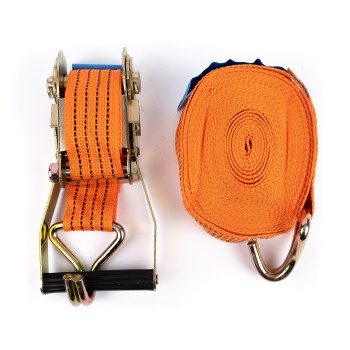 Chinga ancorare cu clichet 5T 10m, material textil, portocaliu Chinga ancorare cu clichet 5T 10m, material textil, portocaliu