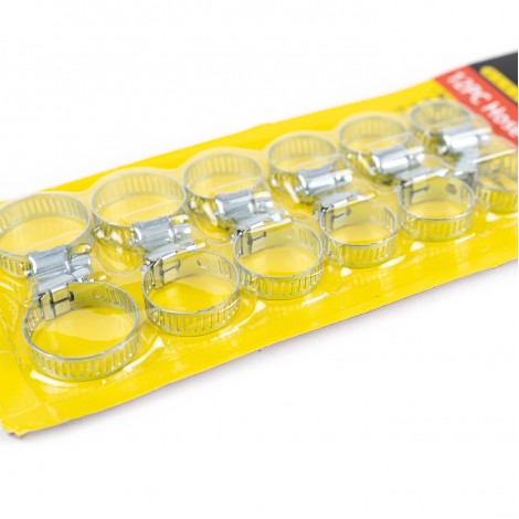 Cleme metalice, colier, HC 100, 12 piese, reglabile