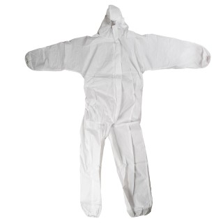 Combinezon protectie impermeabil, cu fermoar, reutilizabil, alb XL
