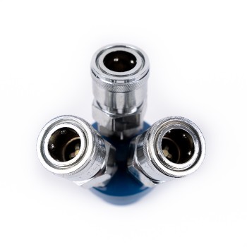 Cupla rapida compresor, 1 priza NPT 3/8 la 3 prize NPT 1/4, metalica Cupla rapida compresor, 1 priza NPT 3/8 la 3 prize NPT 1/4, metalica