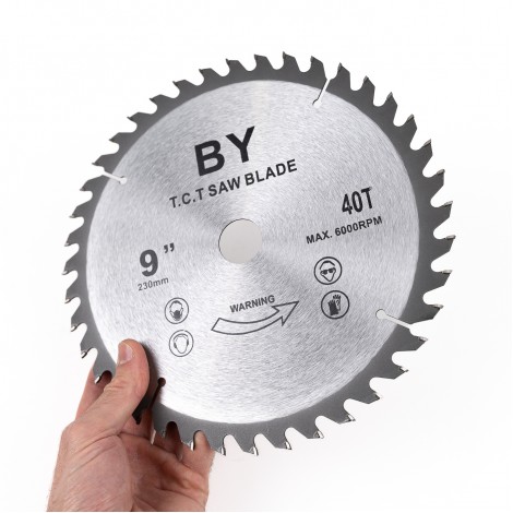 Disc panza circular, 230mm, 9inch, lemn, dinti vidia 40T, 6000rpm, cu fante Disc panza circular, 230mm, 9inch, lemn, dinti vidia 40T, 6000rpm, cu fante