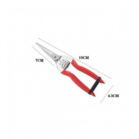 Foarfeca pentru gradina, cu lama lunga, vie, crengi pomi, otel, rosu