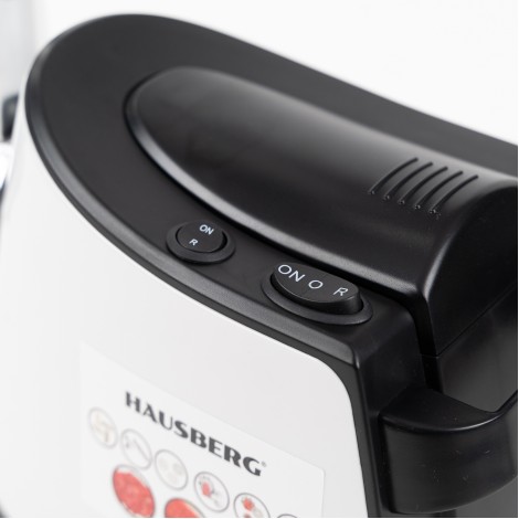 Masina electrica tocat carne Hausberg HB-3440, 1600W, 1 kg/min, buton reverse, 3 site, aluminiu, alba