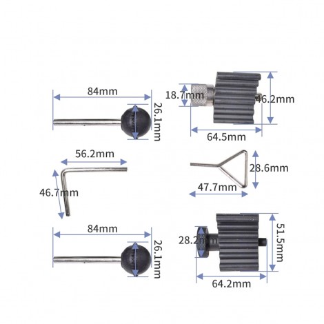 Kit cale, blocare distributie VAG, 6 piese, metalic Kit cale, blocare distributie VAG, 6 piese, metalic