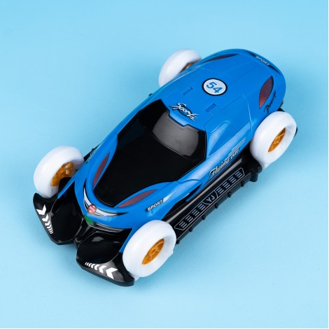 Masinuta acrobatica, cu iluminare LED, rotire 360 grade, albastru