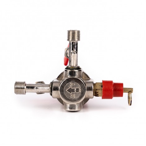 Reductor mic compresor de aer, 2 robinete iesire, supapa de siguranta,  metal Reductor mic compresor de aer, 2 robinete iesire, supapa de siguranta,  metal