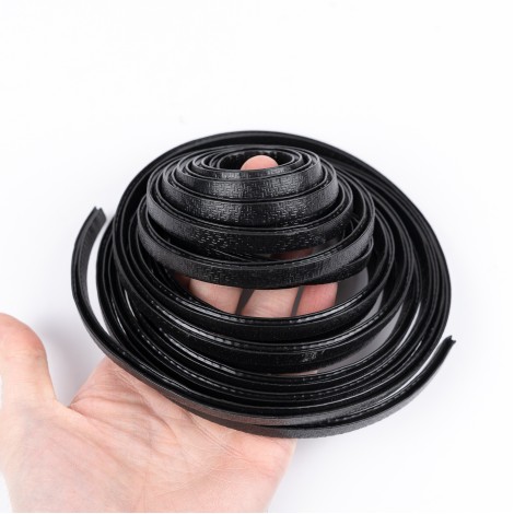 Rola cheder protectie usi auto, 5 metri, cu insertie metalica, negru