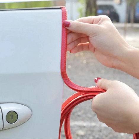 Rola cheder protectie usi auto, 5 metri, cu insertie metalica, rosu Rola cheder protectie usi auto, 5 metri, cu insertie metalica, rosu