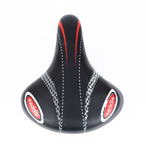 Sa bicicleta, culoare neagra cu imprimeu de culoare alb si rosu