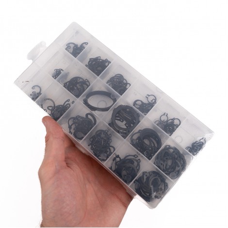 Set sigurante de retinere metalice 225 pcs, tip inel Seeger pentru exterior Set sigurante de retinere metalice 225 pcs, tip inel Seeger pentru exterior