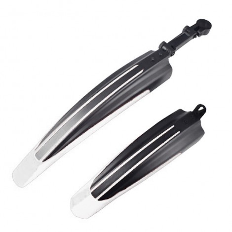 Set aripi roti de bicicleta, fata/spate, universal, reglabil, alb