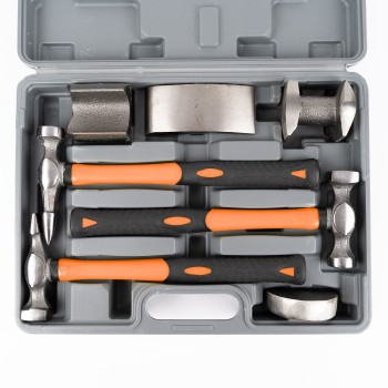 Set de ciocane si nicovale pentru atelier, 7 piese, trusa, portocaliu Set de ciocane si nicovale pentru atelier, 7 piese, trusa, portocaliu