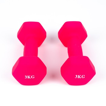 Set gantere cu invelis din vinil, 3Kg, 2 piese