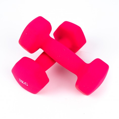 Set gantere cu invelis din vinil, 3Kg, 2 piese