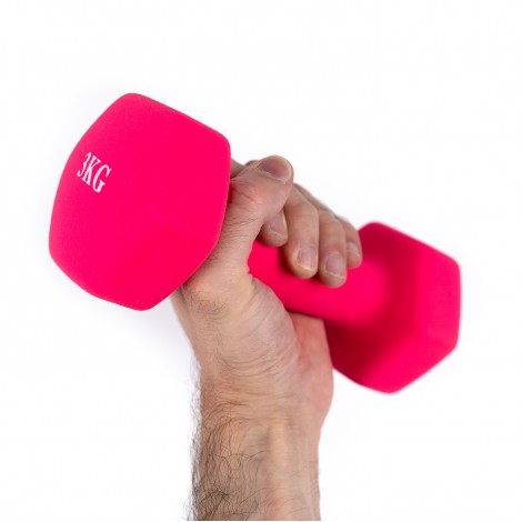 Set gantere cu invelis din vinil, 3Kg, 2 piese