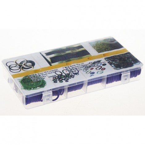 Set inele o-ring cauciuc, 225 piese, 2 - 24 mm, mov Set inele o-ring cauciuc, 225 piese, 2 - 24 mm, mov