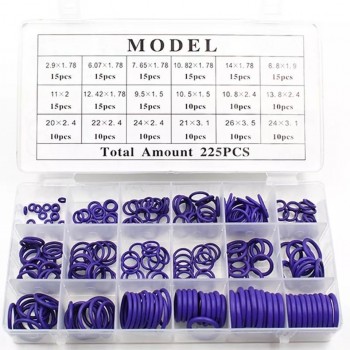 Set inele o-ring cauciuc, 225 piese, 2 - 24 mm, mov Set inele o-ring cauciuc, 225 piese, 2 - 24 mm, mov