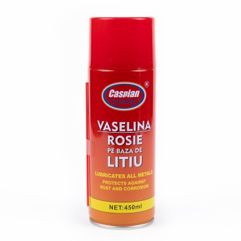 Spray vaselina rosie Caspian, 450ml, pe baza de litiu Spray vaselina rosie Caspian, 450ml, pe baza de litiu