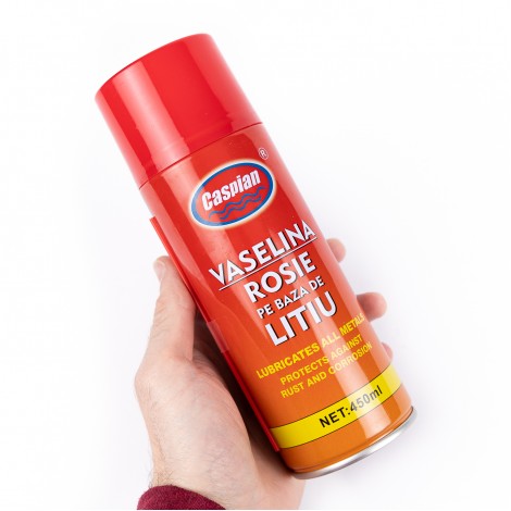Spray vaselina rosie Caspian, 450ml, pe baza de litiu