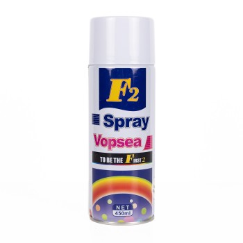 Spray vopsea aerosol F2, alb mat, 450ml, pentru metal, lemn si plastic Spray vopsea aerosol F2, alb mat, 450ml, pentru metal, lemn si plastic