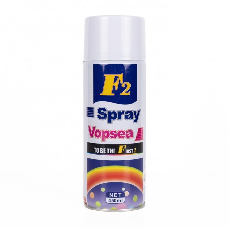Spray vopsea aerosol F2, alb mat, 450ml, pentru metal, lemn si plastic Spray vopsea aerosol F2, alb mat, 450ml, pentru metal, lemn si plastic