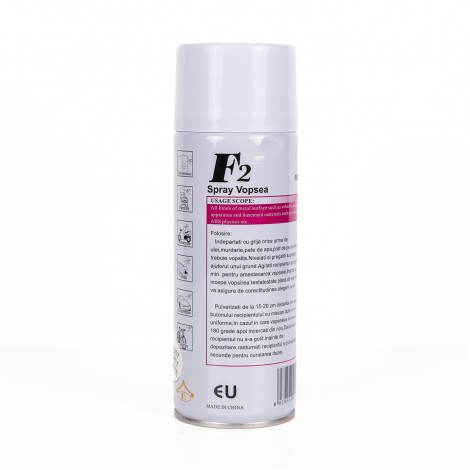 Spray vopsea aerosol F2, alb mat, 450ml, pentru metal, lemn si plastic Spray vopsea aerosol F2, alb mat, 450ml, pentru metal, lemn si plastic