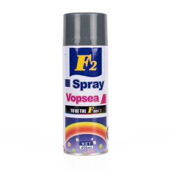 Spray vopsea aerosol F2, gri, 450ml, pentru metal, lemn si plastic Spray vopsea aerosol F2, gri, 450ml, pentru metal, lemn si plastic