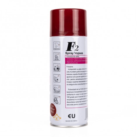 Spray vopsea aerosol F2, rosu, 450ml, pentru metal, lemn si plastic Spray vopsea aerosol F2, rosu, 450ml, pentru metal, lemn si plastic