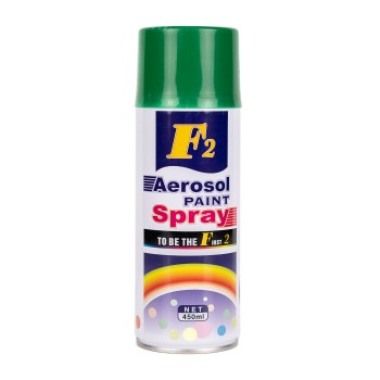 Spray vopsea aerosol F2, verde, 450ml, pentru metal, lemn si plastic Spray vopsea aerosol F2, verde, 450ml, pentru metal, lemn si plastic