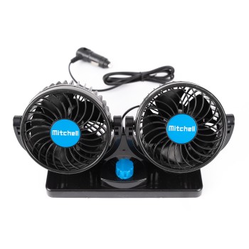 Ventilator auto dublu Mitchell, reglabil, alimentare priza auto 12V Ventilator auto dublu Mitchell, reglabil, alimentare priza auto 12V