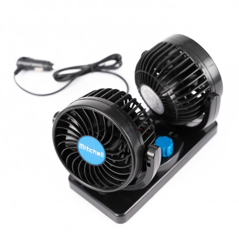 Ventilator auto dublu Mitchell, reglabil, alimentare priza auto 12V Ventilator auto dublu Mitchell, reglabil, alimentare priza auto 12V