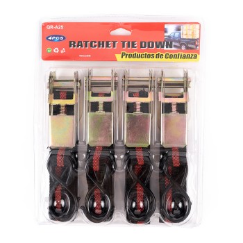 Set 4 chingi de ancorare QR-A25, lungime 4m, latime 25mm, negru Set 4 chingi de ancorare QR-A25, lungime 4m, latime 25mm, negru
