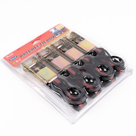Set 4 chingi de ancorare QR-A25, lungime 4m, latime 25mm, negru Set 4 chingi de ancorare QR-A25, lungime 4m, latime 25mm, negru