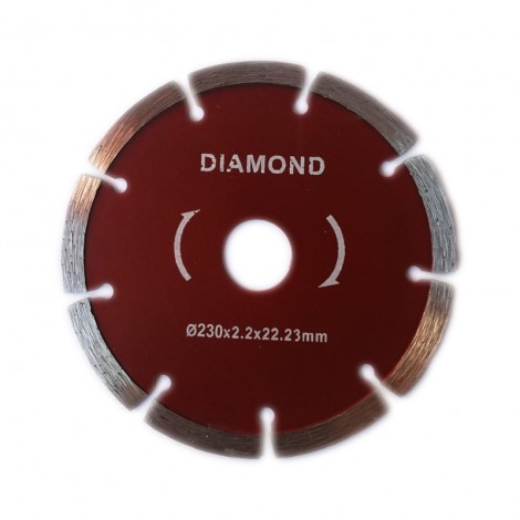 Disc diamantat pentru taiere uscata, segmentat, 230mm, rosu Disc diamantat pentru taiere uscata, segmentat, 230mm, rosu