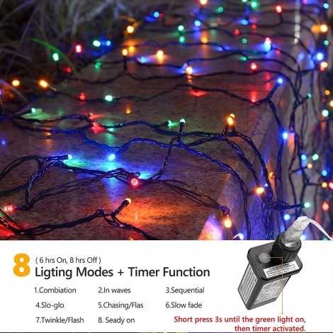 Instalatie de Craciun, tip liniara, pentru exterior, 500 led-uri 100m, multicolor
