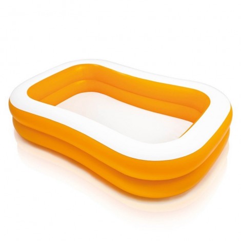 Piscina gonflabila dreptunghiulara, Mandarin INTEX, 229x152x48, 600L, portocaliu