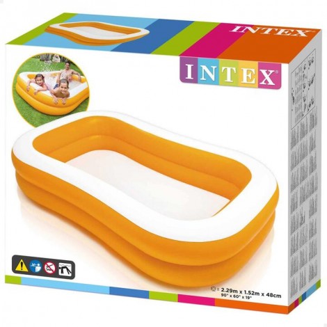 Piscina gonflabila dreptunghiulara, Mandarin INTEX, 229x152x48, 600L, portocaliu