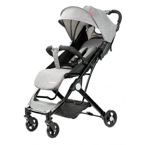 Carucior sport L-Sun C8, ideal calatorii, lift, scari, pliere cu o mana, maner tip troller, super compact si usor, cu pozitie de somn, 0-3ani, gri