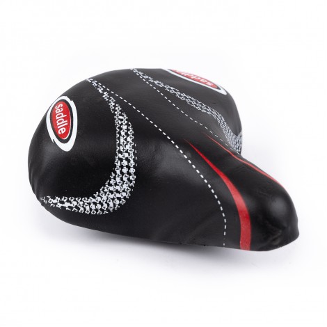 Sa bicicleta, culoare neagra cu imprimeu de culoare alb si rosu