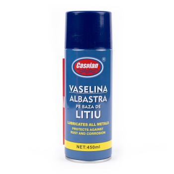Spray vaselina albastra Caspian, 450ml, pe baza de litiu Spray vaselina albastra Caspian, 450ml, pe baza de litiu